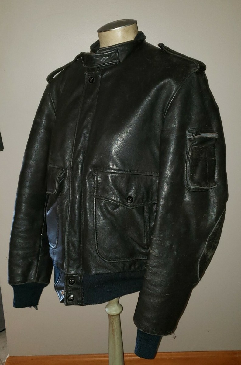 Vintage Yamaha Black Leather Men's Cafe Racer Motorcycle Jacket 42