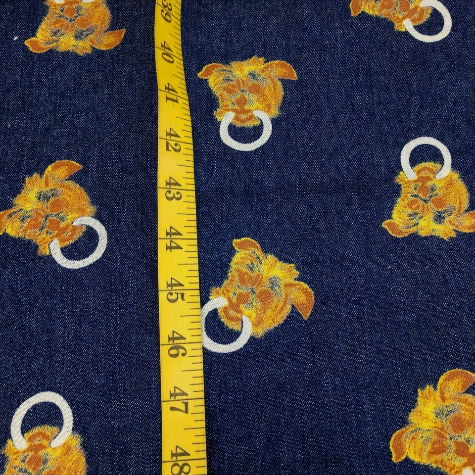 Tecido jeans vintage com estampa de novidade 3yds26 porta de lavagem escura batida animais 58" - Imagem 3 de 4