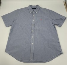 Polo Ralph Lauren Classic Fit 100 Cotton Blue Stripe Short Sleeve Shirt Size XL