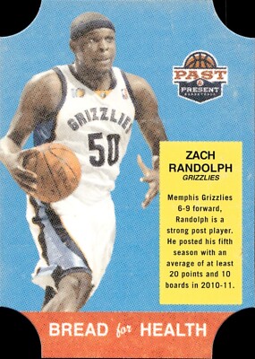 Zach Randolph - 2012 Panini Past & Present - Die Cut - Bread for Health #45