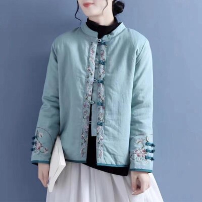mini bala Gilet épais pour filles, broderie douce de style