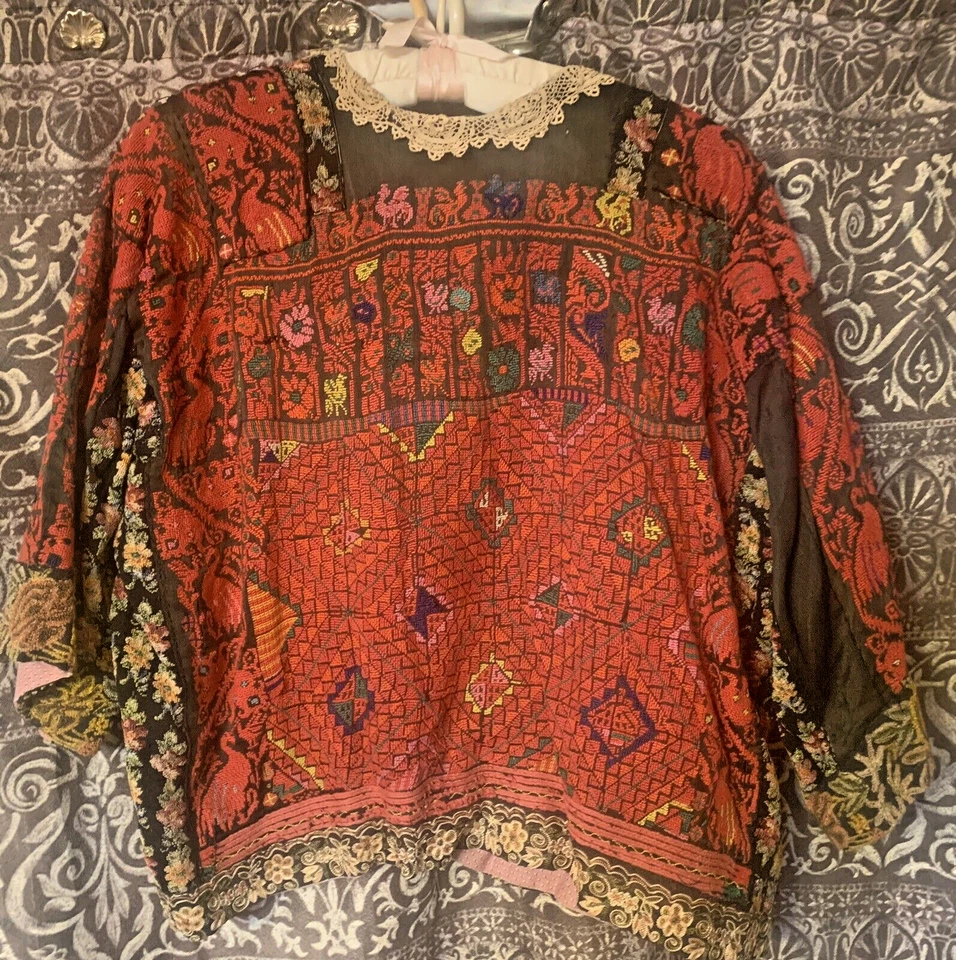 Handmade Traditional Palestine Heavily Embroidered Bedouin Jacket Irish Trim - Image 4 of 4