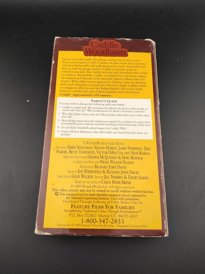 Lot of 6 VHS Tapes - Caddie Woodlawn/Sticks And Stones/Forever Young/Andre/More — 第 3/4 张图片