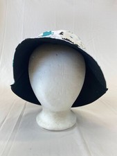 Youth Boys Dinosaur Bucket Hat Sun Cap Large Brim White Fitted Sun Protection