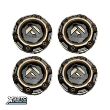4 x Fuel Off-Road Gloss Black Wheel Center Cap w/Bronze Logo 1004-68PBRZ