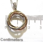 925 Sterling Silver 10k multi gold .05ct diamond circle pendant necklace 2.7g — photo 6
