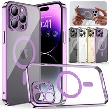 For iPhone 14 Pro Max 14 Pro 14 Plus Case Clear Magnetic Slim Wireless Cover