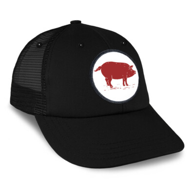 Patch Hat Trucker Baseball Cap Pork Pig Animal Image Farm & Domesticated Animals