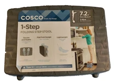 Cosco One-Step Folding Step Stool, 7'2" reach Blue and Grey New With Sticker
