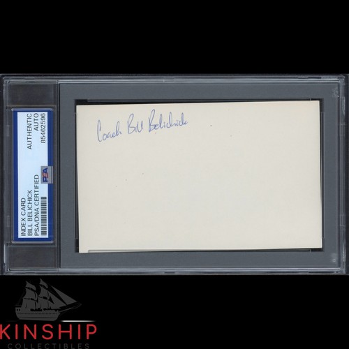 Bill Belichick signed 3x5 Index Card PSA DNA Slab Vintage Football Auto C3937