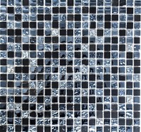 Glasmosaik Stahl Grau/Schwarz Mix Wand Bad KüChe Fliesenspiegel WB92-0302 1Matte