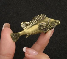 Brass Ocean Fish Figurine Small Animal Statue Table Office Home Decoration Toy
