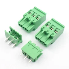 5Pcs 5.08mm 3 Pin KA Header Plug Plug-in Terminal Block Right Angle Straight 3P