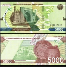 UZBEKISTAN 5000 Som, 2021, P-88, UNC World Currency