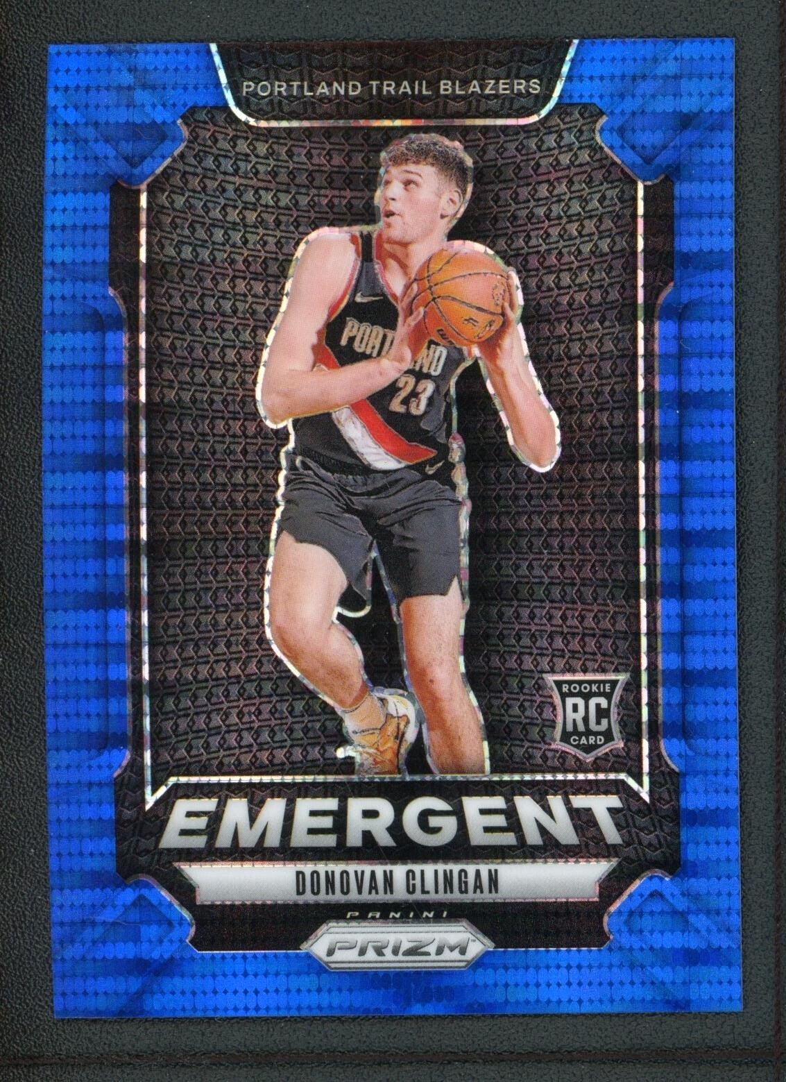 2024-25 DONOVAN CLINGAN 40/99 PANINI PRIZM EMERGENT PULSAR BLUE ROOKIE RC #13