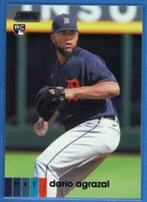 2020 Topps Stadium Club BLACK Foil Parallel #65 Dario Agrazal Tigers Rookie RC