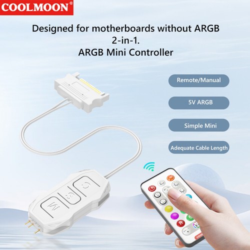 ARGB Mini Controller HUB Adapter ARGB 5V 3PIN To SATA RGB Remote Controller - Bild 12 von 18