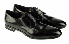 $770 PRADA MEN's SHOES OXFORD LACE UP LEATHER LUXURY 100%AUTENTICH