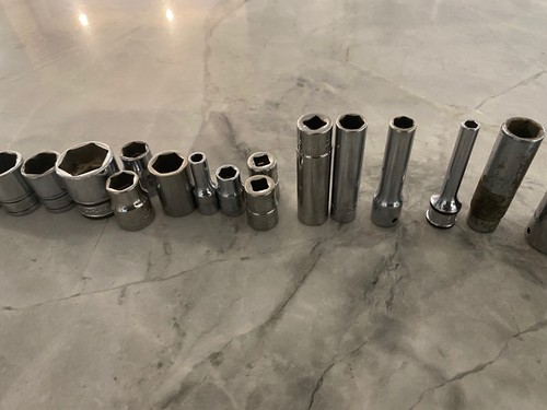 Snapon Matco Cornwell 3/8" 1/4" Shallow Deep SAE Metric Socket Single Pieces Lot - Picture 3 of 144