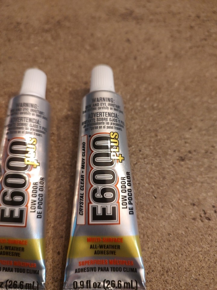 4 Tubes E6000 PLUS Low Odor AllWeather Adhesive 0.9 oz. Waterproof