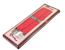 Vintage Suspenders Red Silver Original Box USA Villagecraft Movie Prop
