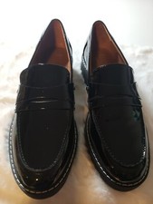 Franco Sarto Cassandra Penny Loafers Black Round Toe Block Heel Shoes 7M NEW