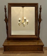 Ethan Allen Baumritter Cheval Heirloom Nutmeg Maple Dresser Shaving Mirror 60s