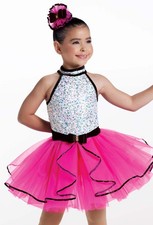 Dance Costume Weissman 14372 Small Child Hot Pink Jazz Tap Pageant Sequin