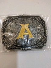 Initial Letter A Western Cowboy Rodeo Belt Buckle