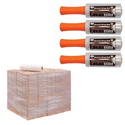 4 Rolls Stretch Plastic Wrap Shrink Film Banding Packing Dispenser 55'' X 250