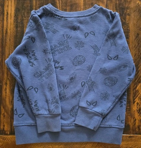 Boys Marvel Spiderman Sweatshirt Size 6/7 Blue - Picture 4 of 4