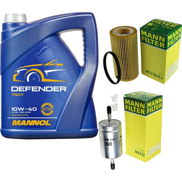 Inspektionspaket 5L Mannol Defender 10W-40 FüR Audi A3 2.0 FSI VW Touran Golf V-image