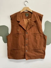 Men's WYOMING TRADERS Western Ranch Cowboy 100% Virgin Wool Button Up Vest L