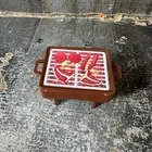 Vintage Fisher Price Little People BBQ Outside Patio Grill Brown 5757-2169