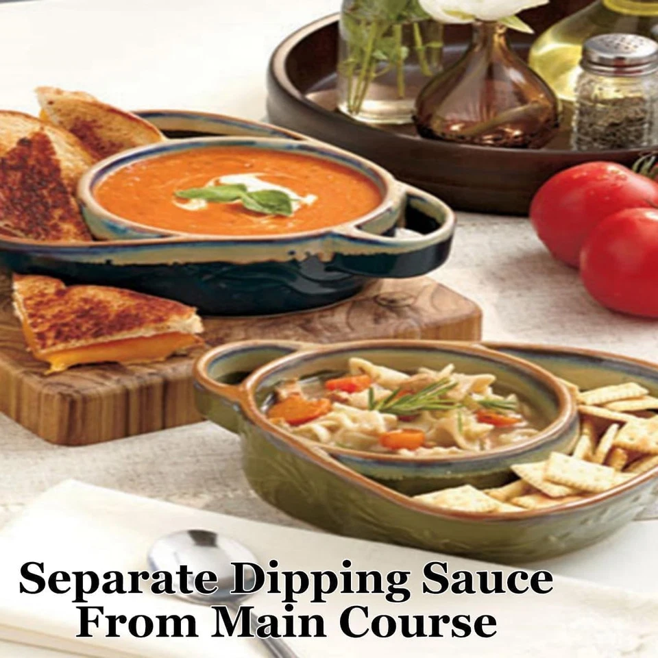 Тарелка для супа и сэндвича комбинированная в форме вентилятора керамическая миска для хлопьев на завтрак - Изображение 4 из 4