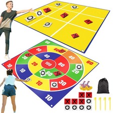 2-in-1 Giant Bean Bag Toss Large Tic Tac Toe Outdoor Games for Kids Adults-4....