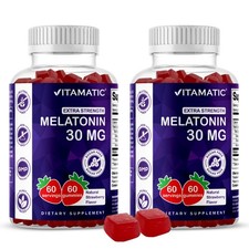 Vitamatic Sugar Free Melatonin 30mg per gummy-60 Servings - 60 Gummy - 2 Pack