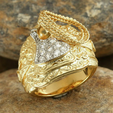 Heavy Saddle Ring Gents Solid