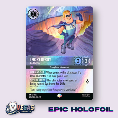 Incrediboy - Buddy Pine 221/204 Epic Holofoil Wilds Unknown NM Disney Lorcana