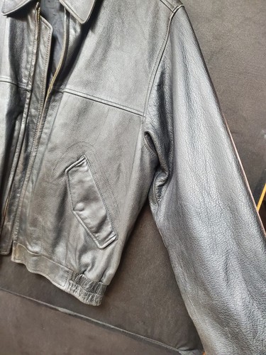 Giubbotto Bomber Uomo Eddie Bauer Journeyman Legend Pelle Nero Medium - Foto 11 di 24