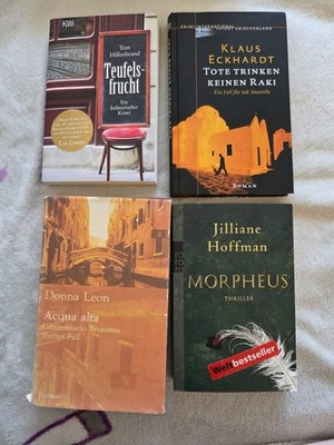 Krimi Buchpaket 4 Bücher | Donna Leon, Jilliane Hoffman, Tom Hillenbrand u.a.