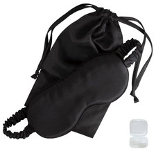 Mulberry Soft Silk Eye Mask for Sleeping with Ear Plugs  Luxury Bag - Coolin...