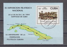 1CUBA :  1984 - SOUVENIR SHEET - SCOTT # 2784  LOCOMOTIVE
