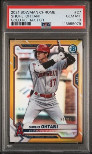2021 Bowman Chrome Shohei Ohtani Gold Refractor #50/50 PSA 10 POP 1!