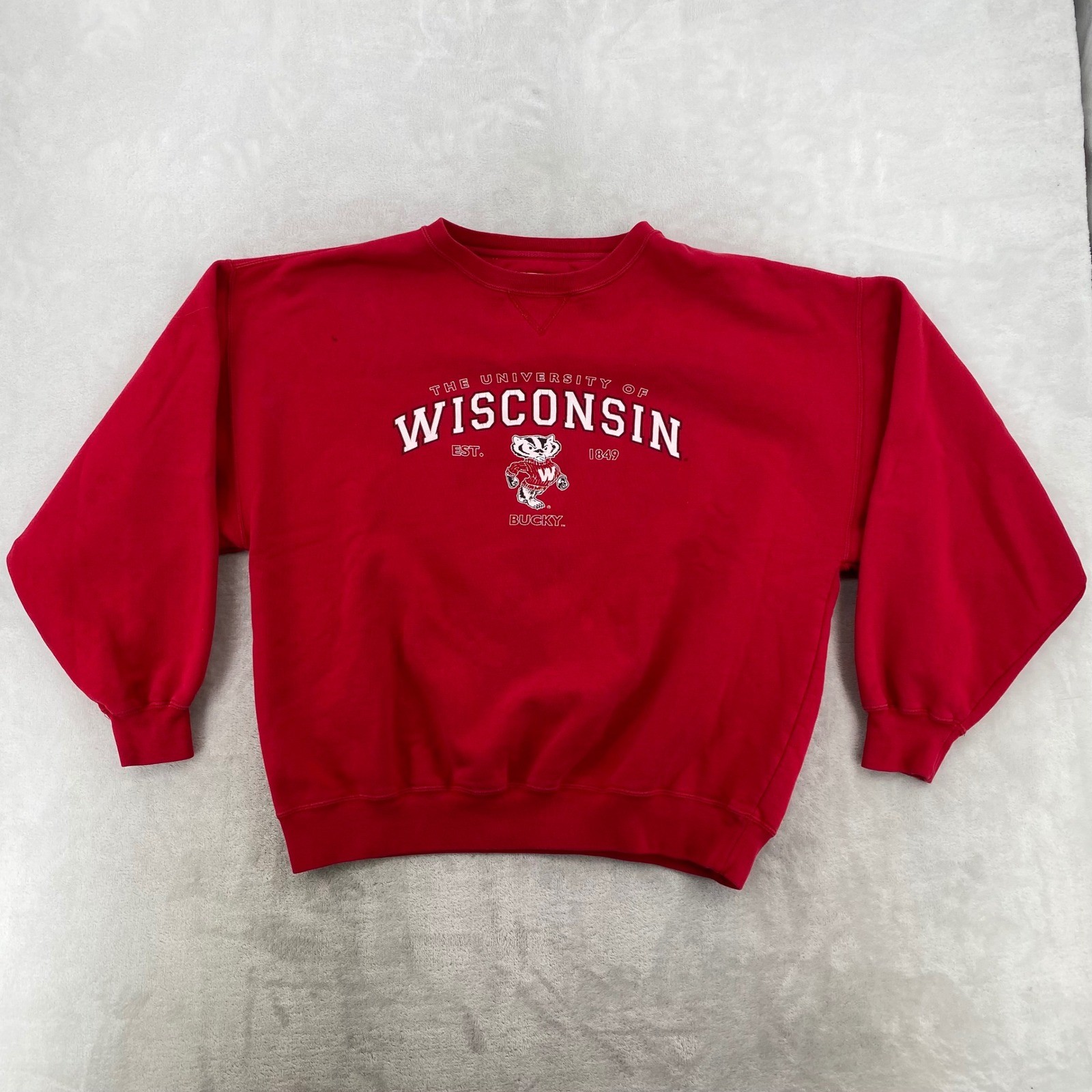 Gear For Sports University Of Wisconsin Sweatshirt Mens Large Red Bucky Badger
