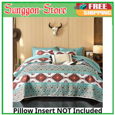 - Western Comforter Set, Southwestern Aztec Country Style with Rustic Ranch Vibe