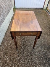 Antique Victorian Mahogany Pembroke Extending Drop Leaf Dining Work Table Drawer