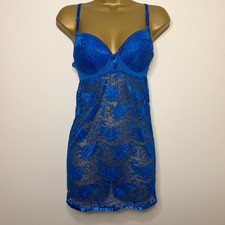 Y2K Size L Babydoll Vintage Lace Lingerie Cami Sheer Strappy Back
