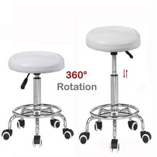 Adjustable Hydraulic Rolling Swivel Chair  Footrest Bar Salon Stool Massage Spa