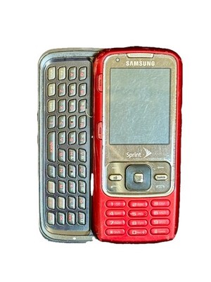 Samsung Rant Sprint Red Slide QWERTY Keyboard Phone SPH-M540 For Parts Repair
